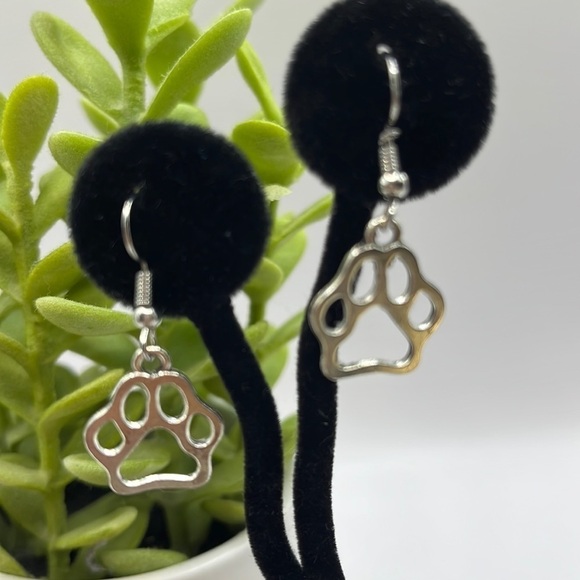 Earrings with Paw Charms Stainless Steel Cute Pet lovers Paws Game-day! Lovers - Picture 3 of 10